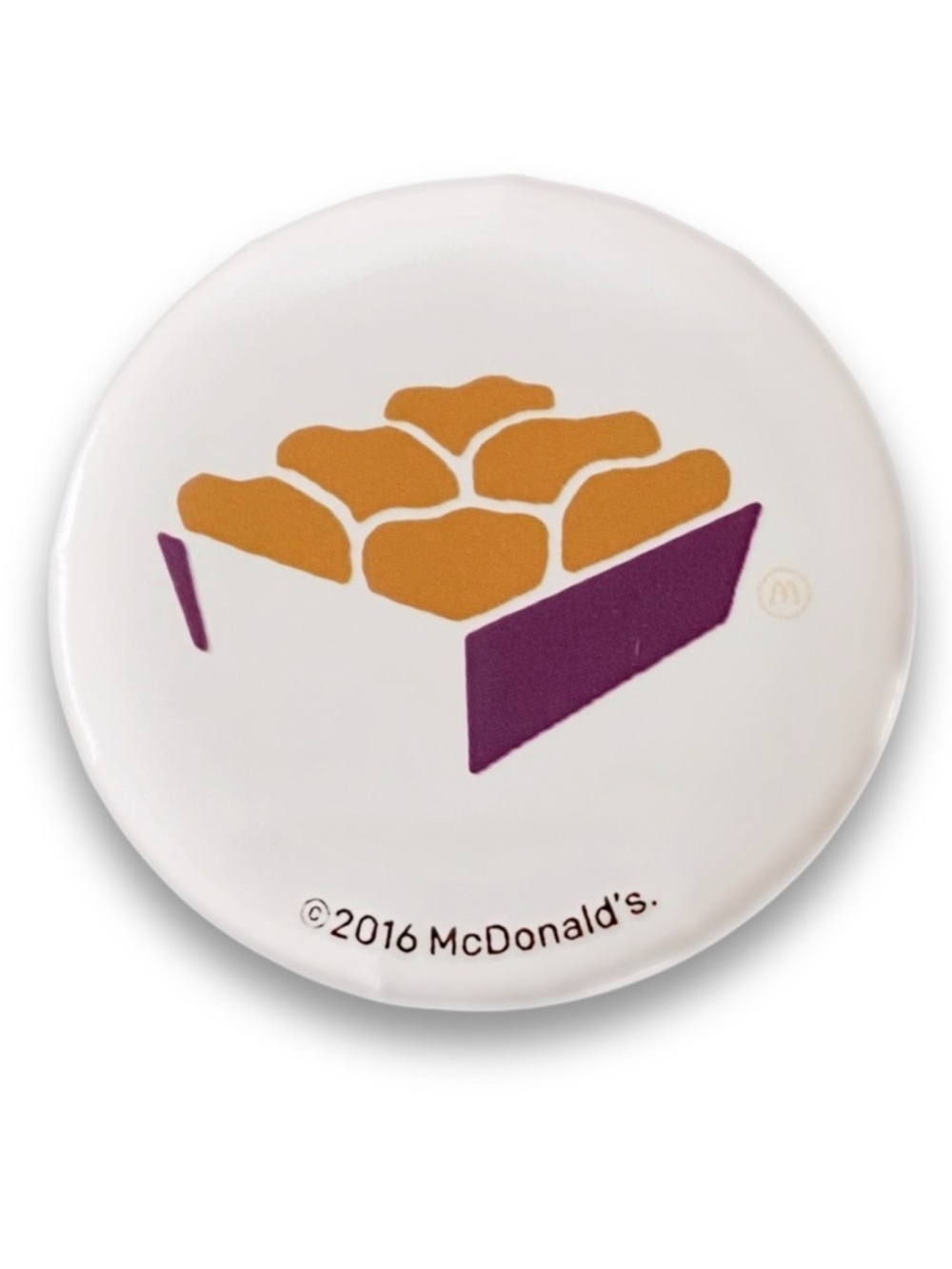 McDonald’s Pin 6 Piece Chicken Nuggets White Icons 1.25” Pinback Button